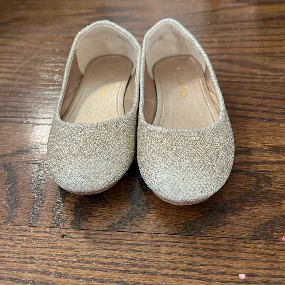 Girls Sparkle Flats in Champagne